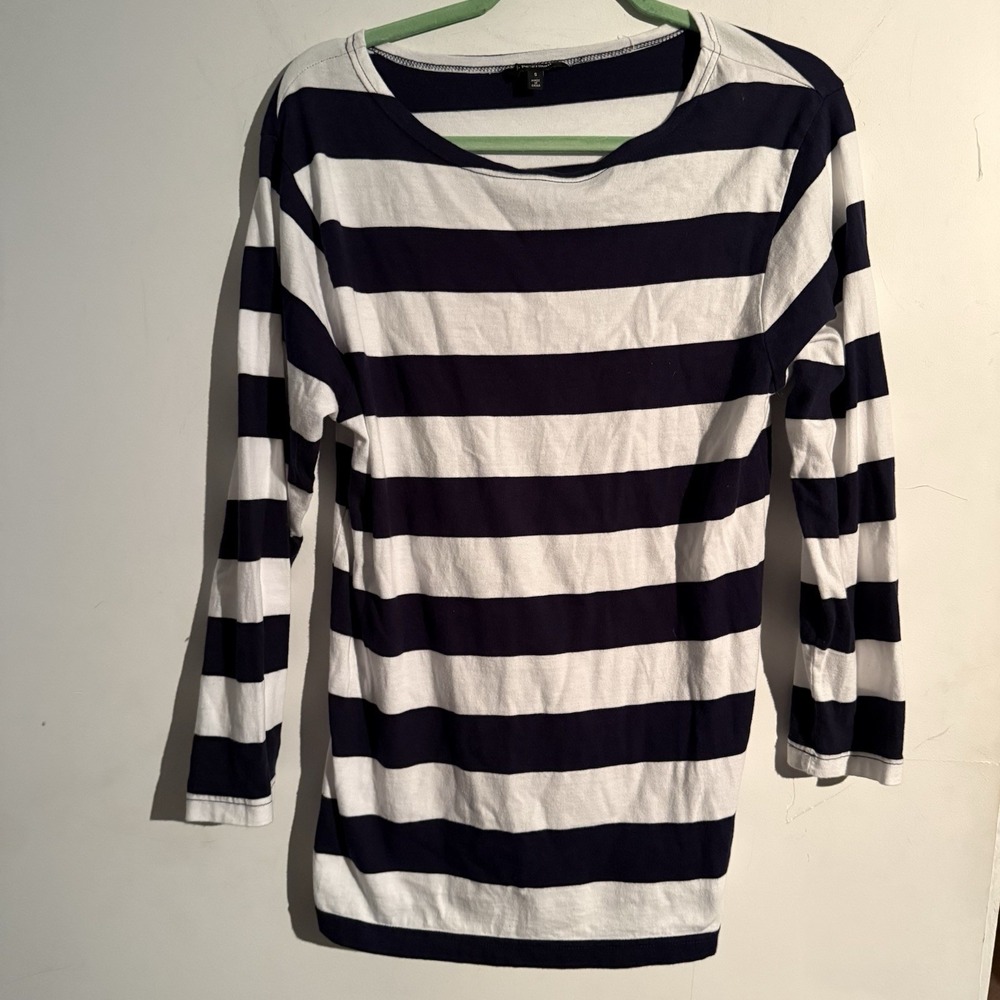 J Peterman‎ Women's Small Striped Nautical Shirt Cotton Resort Vacation